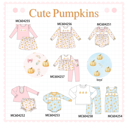 PO86 Pumpkin embroidery ruffle collection