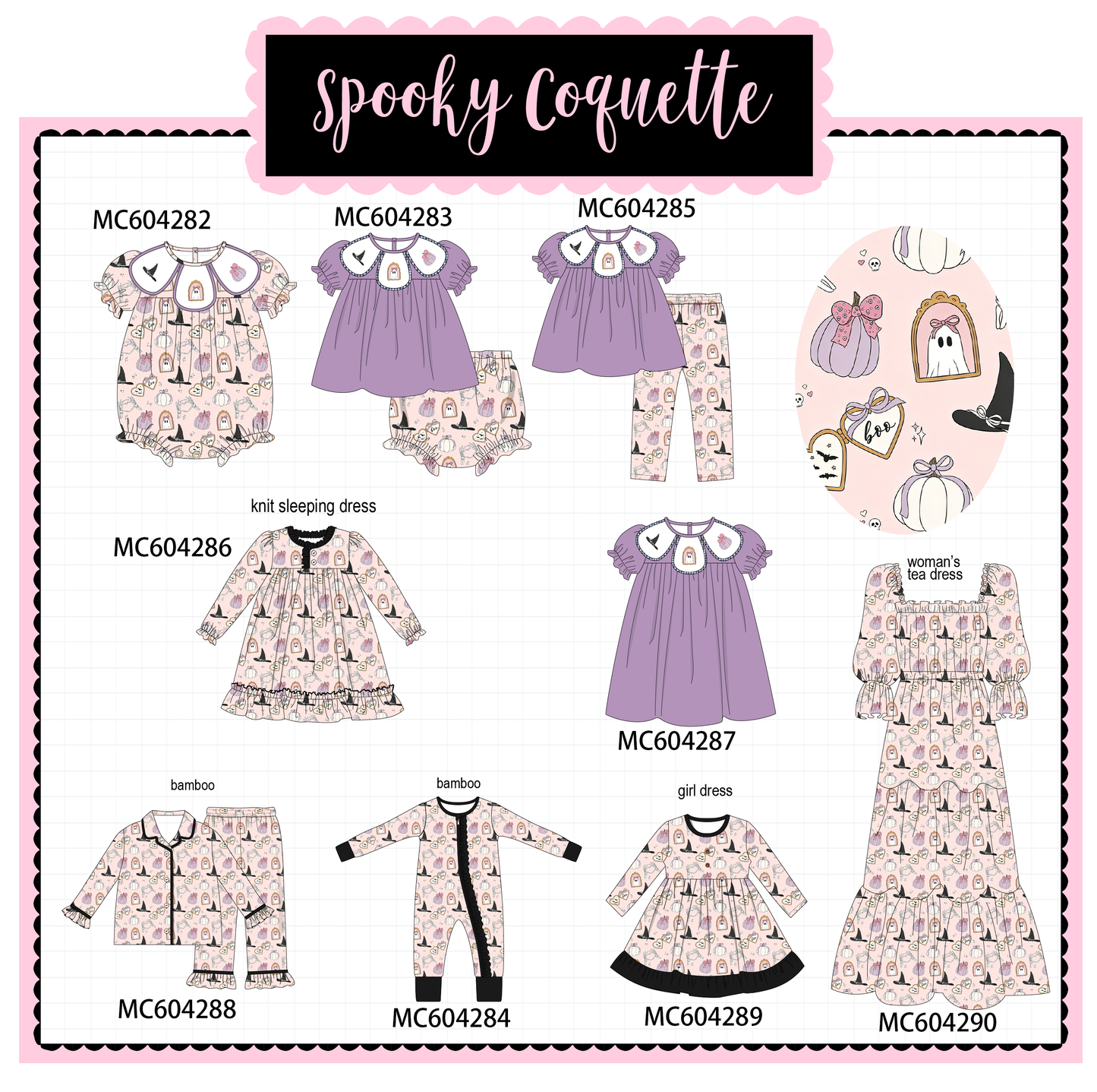 PO86 Purple halloween spooky embroidery collection