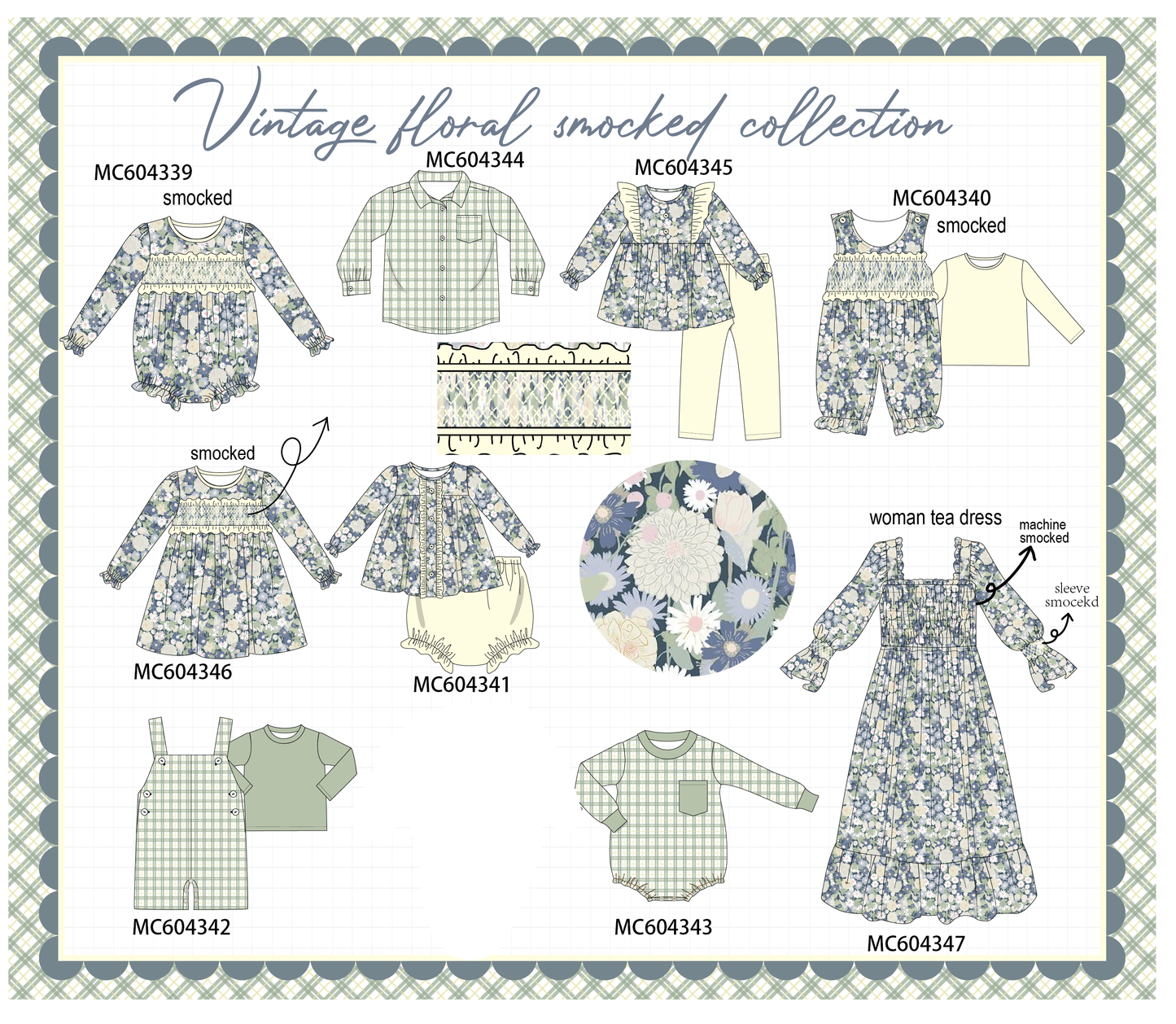 PO86 Vintage floral smocked collection