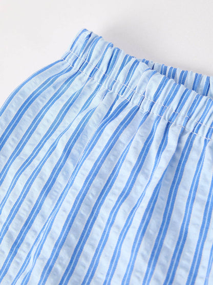 Autumn Blue Striped Boys Set